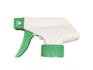 Durable White Trigger Sprayer with Green Nozzle Cap