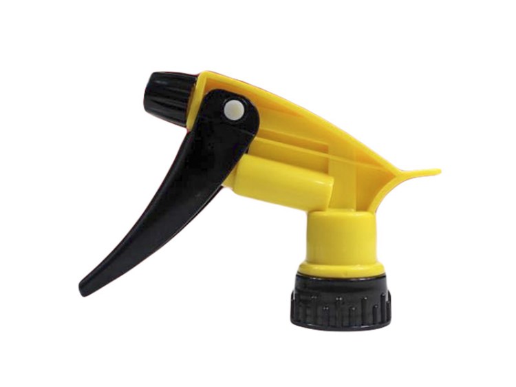 Yellow Chemical Resistant Trigger Sprayer with Black Nozzle Cap