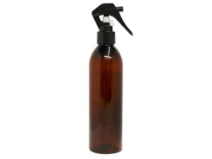 Amber PET Spray Bottle 300ml with Easy Mini Black Sprayer