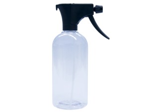 Clear PET Spray Bottle 500ml with Black Sprayer